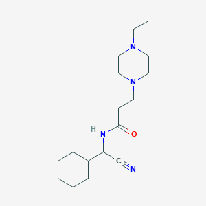 molecular formula C17H30N4O B2393854 N-[氰基（环己基）甲基]-3-(4-乙基哌嗪-1-基)丙酰胺 CAS No. 1436261-67-4