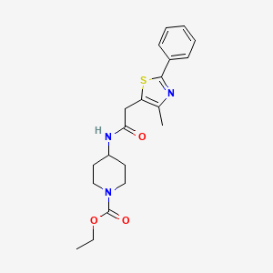 molecular formula C20H25N3O3S B2393856 4-(2-(4-甲基-2-苯并噻唑-5-基)乙酰氨基)哌啶-1-甲酸乙酯 CAS No. 1207019-24-6