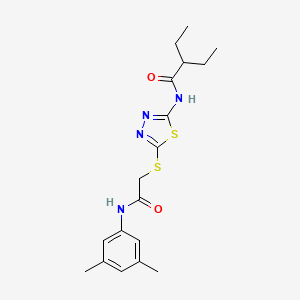 N-(5-((2-((3,5-dimethylphenyl)amino)-2-oxoethyl)thio)-1,3,4-thiadiazol-2-yl)-2-ethylbutanamide