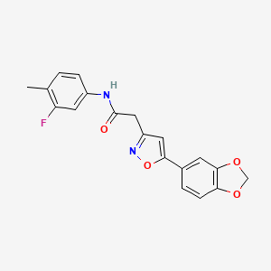 2-(5-(benzo[d][1,3]dioxol-5-yl)isoxazol-3-yl)-N-(3-fluoro-4-methylphenyl)acetamide
