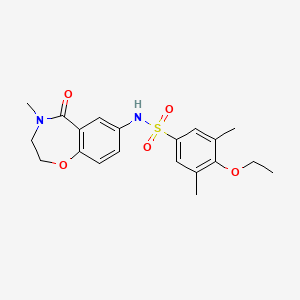 molecular formula C20H24N2O5S B2393871 4-ethoxy-3,5-dimethyl-N-(4-methyl-5-oxo-2,3,4,5-tetrahydrobenzo[f][1,4]oxazepin-7-yl)benzenesulfonamide CAS No. 922062-01-9