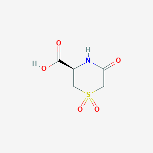 molecular formula C5H7NO5S B2393880 (3R)-1,1,5-Trioxo-1,4-thiazinane-3-carboxylic acid CAS No. 118438-66-7