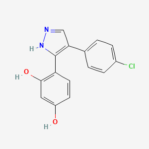 4-(4-(4-chlorophenyl)-1H-pyrazol-3-yl)benzene-1,3-diol