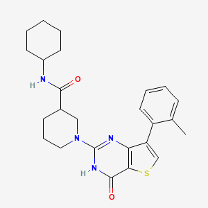N-cyclohexyl-1-[7-(2-methylphenyl)-4-oxo-3,4-dihydrothieno[3,2-d]pyrimidin-2-yl]piperidine-3-carboxamide