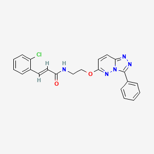 molecular formula C22H18ClN5O2 B2393892 (E)-3-(2-chlorophenyl)-N-(2-((3-phenyl-[1,2,4]triazolo[4,3-b]pyridazin-6-yl)oxy)ethyl)acrylamide CAS No. 1211984-06-3