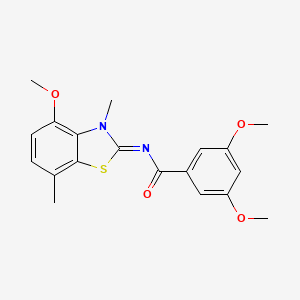 (Z)-3,5-dimethoxy-N-(4-methoxy-3,7-dimethylbenzo[d]thiazol-2(3H)-ylidene)benzamide
