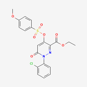 Ethyl 1-(2-chlorophenyl)-4-(((4-methoxyphenyl)sulfonyl)oxy)-6-oxo-1,6-dihydropyridazine-3-carboxylate