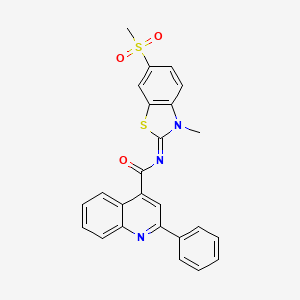 N-(3-methyl-6-methylsulfonyl-1,3-benzothiazol-2-ylidene)-2-phenylquinoline-4-carboxamide