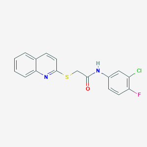 N-(3-chloro-4-fluorophenyl)-2-quinolin-2-ylsulfanylacetamide