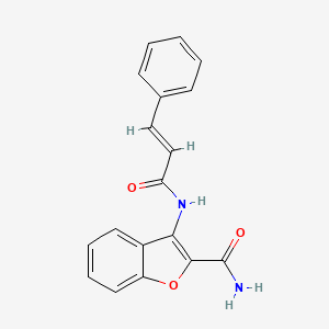 molecular formula C18H14N2O3 B2393917 3-Cinnamamidobenzofuran-2-carboxamide CAS No. 477511-33-4