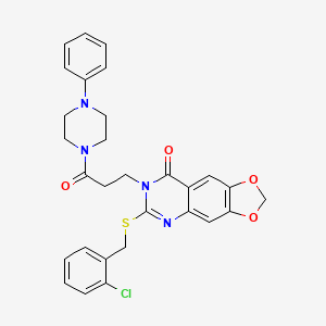 6-[(2-chlorobenzyl)thio]-7-[3-oxo-3-(4-phenylpiperazin-1-yl)propyl][1,3]dioxolo[4,5-g]quinazolin-8(7H)-one
