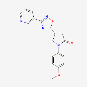 molecular formula C18H16N4O3 B2393927 1-(4-甲氧基苯基)-4-[3-(3-吡啶基)-1,2,4-噁二唑-5-基]-2-吡咯烷酮 CAS No. 941891-86-7
