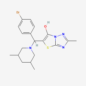 molecular formula C19H23BrN4OS B2393930 5-((4-Bromophenyl)(3,5-dimethylpiperidin-1-yl)methyl)-2-methylthiazolo[3,2-b][1,2,4]triazol-6-ol CAS No. 1023861-25-7