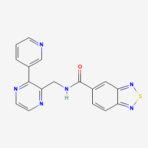 molecular formula C17H12N6OS B2393939 N-((3-(pyridin-3-yl)pyrazin-2-yl)methyl)benzo[c][1,2,5]thiadiazole-5-carboxamide CAS No. 2034396-13-7