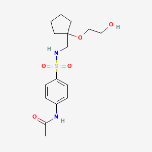 molecular formula C16H24N2O5S B2393948 N-(4-(N-((1-(2-hydroxyethoxy)cyclopentyl)methyl)sulfamoyl)phenyl)acetamide CAS No. 2194848-56-9