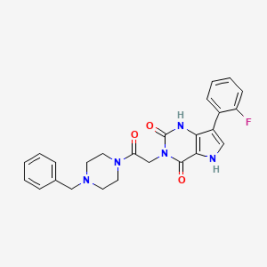 3-(2-(4-benzylpiperazin-1-yl)-2-oxoethyl)-7-(2-fluorophenyl)-1H-pyrrolo[3,2-d]pyrimidine-2,4(3H,5H)-dione