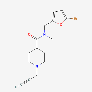 molecular formula C15H19BrN2O2 B2393958 N-[(5-bromofuran-2-yl)methyl]-N-methyl-1-(prop-2-yn-1-yl)piperidine-4-carboxamide CAS No. 1281076-56-9