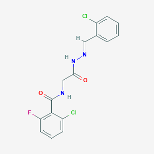 molecular formula C16H12Cl2FN3O2 B2393965 (E)-2-氯-N-(2-(2-(2-氯苄叉亚甲基)肼基)-2-氧代乙基)-6-氟苯甲酰胺 CAS No. 391878-58-3