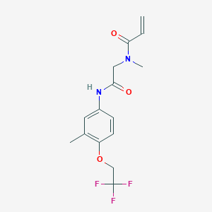 molecular formula C15H17F3N2O3 B2393970 N-Methyl-N-[2-[3-methyl-4-(2,2,2-trifluoroethoxy)anilino]-2-oxoethyl]prop-2-enamide CAS No. 2198144-80-6