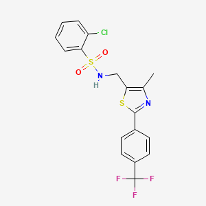 2-chloro-N-({4-methyl-2-[4-(trifluoromethyl)phenyl]-1,3-thiazol-5-yl}methyl)benzenesulfonamide