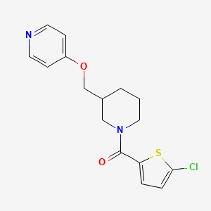 molecular formula C16H17ClN2O2S B2393994 (5-Chlorothiophen-2-yl)-[3-(pyridin-4-yloxymethyl)piperidin-1-yl]methanone CAS No. 2379947-77-8