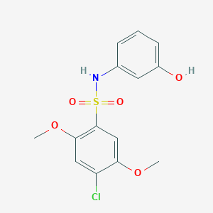 molecular formula C14H14ClNO5S B239401 4-chloro-N-(3-hydroxyphenyl)-2,5-dimethoxybenzenesulfonamide 