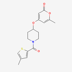 molecular formula C17H19NO4S B2394017 6-methyl-4-((1-(4-methylthiophene-2-carbonyl)piperidin-4-yl)oxy)-2H-pyran-2-one CAS No. 1798542-06-9