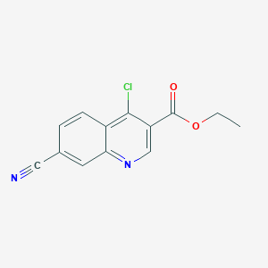 molecular formula C13H9ClN2O2 B2394019 Ethyl 4-chloro-7-cyanoquinoline-3-carboxylate CAS No. 2580250-60-6