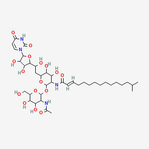 (E)-N-[2-[3-acetamido-4,5-dihydroxy-6-(hydroxymethyl)oxan-2-yl]oxy-6-[2-[5-(2,4-dioxopyrimidin-1-yl)-3,4-dihydroxyoxolan-2-yl]-2-hydroxyethyl]-4,5-dihydroxyoxan-3-yl]-14-methylpentadec-2-enamide