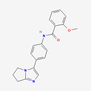 molecular formula C20H19N3O2 B2394029 N-(4-(6,7-dihydro-5H-pyrrolo[1,2-a]imidazol-3-yl)phenyl)-2-methoxybenzamide CAS No. 1396759-55-9