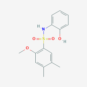 molecular formula C15H17NO4S B239403 N-(2-hydroxyphenyl)-2-methoxy-4,5-dimethylbenzenesulfonamide 