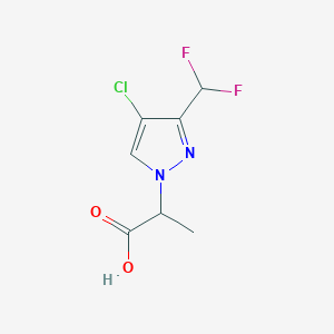 molecular formula C7H7ClF2N2O2 B2394030 2-[4-chloro-3-(difluoromethyl)-1H-pyrazol-1-yl]propanoic acid CAS No. 1856030-68-6