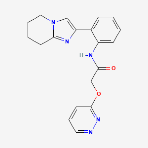 molecular formula C19H19N5O2 B2394032 2-(pyridazin-3-yloxy)-N-(2-(5,6,7,8-tetrahydroimidazo[1,2-a]pyridin-2-yl)phenyl)acetamide CAS No. 2034611-97-5