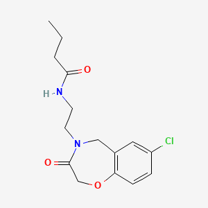 molecular formula C15H19ClN2O3 B2394047 N-(2-(7-chloro-3-oxo-2,3-dihydrobenzo[f][1,4]oxazepin-4(5H)-yl)ethyl)butyramide CAS No. 1903305-24-7