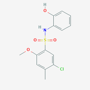 molecular formula C14H14ClNO4S B239405 5-chloro-N-(2-hydroxyphenyl)-2-methoxy-4-methylbenzenesulfonamide 