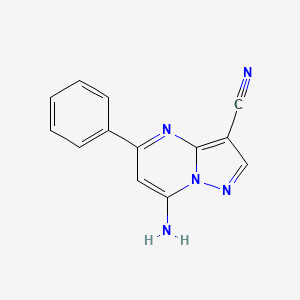 molecular formula C13H9N5 B2394051 7-Amino-5-phenylpyrazolo[1,5-a]pyrimidine-3-carbonitrile CAS No. 1356563-62-6