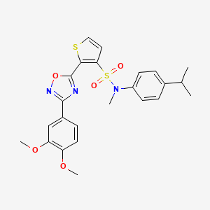 molecular formula C24H25N3O5S2 B2394052 2-[3-(3,4-dimethoxyphenyl)-1,2,4-oxadiazol-5-yl]-N-(4-isopropylphenyl)-N-methylthiophene-3-sulfonamide CAS No. 1105224-45-0