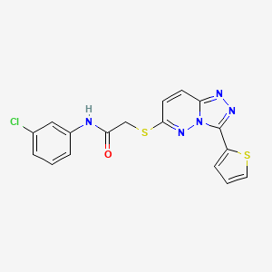 molecular formula C17H12ClN5OS2 B2394055 N-(3-chlorophenyl)-2-[(3-thiophen-2-yl-[1,2,4]triazolo[4,3-b]pyridazin-6-yl)sulfanyl]acetamide CAS No. 868966-51-2