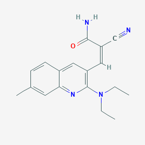 molecular formula C18H20N4O B2394057 (Z)-2-cyano-3-[2-(diethylamino)-7-methylquinolin-3-yl]prop-2-enamide CAS No. 377765-25-8