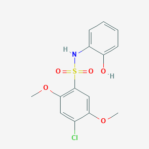 molecular formula C14H14ClNO5S B239406 4-chloro-N-(2-hydroxyphenyl)-2,5-dimethoxybenzenesulfonamide 