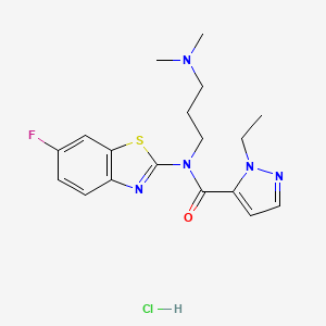 N-(3-(dimethylamino)propyl)-1-ethyl-N-(6-fluorobenzo[d]thiazol-2-yl)-1H-pyrazole-5-carboxamide hydrochloride