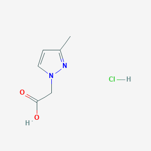 molecular formula C6H9ClN2O2 B2394074 2-(3-methyl-1H-pyrazol-1-yl)acetic acid hydrochloride CAS No. 1820711-48-5