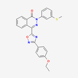 molecular formula C25H20N4O3S B2394075 4-[3-(4-ethoxyphenyl)-1,2,4-oxadiazol-5-yl]-2-[3-(methylthio)phenyl]phthalazin-1(2H)-one CAS No. 1291852-31-7