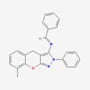 molecular formula C24H19N3O B2394076 (E)-N-苄叉亚甲基-8-甲基-2-苯基-2,4-二氢苯并[2,3-c]吡唑-3-胺 CAS No. 931316-05-1