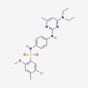 molecular formula C23H28ClN5O3S B2394078 5-chloro-N-(4-((4-(diethylamino)-6-methylpyrimidin-2-yl)amino)phenyl)-2-methoxy-4-methylbenzenesulfonamide CAS No. 923193-15-1