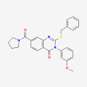 2-(benzylthio)-3-(3-methoxyphenyl)-7-(pyrrolidine-1-carbonyl)quinazolin-4(3H)-one