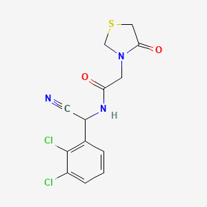 molecular formula C13H11Cl2N3O2S B2394083 N-[cyano(2,3-dichlorophenyl)methyl]-2-(4-oxo-1,3-thiazolidin-3-yl)acetamide CAS No. 1355929-60-0