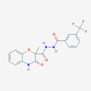 2-methyl-3-oxo-N'-[3-(trifluoromethyl)benzoyl]-3,4-dihydro-2H-1,4-benzoxazine-2-carbohydrazide