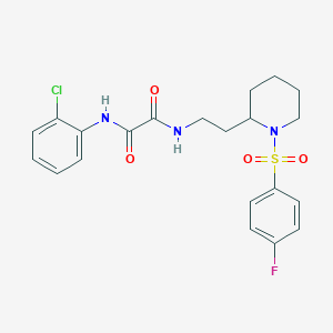 molecular formula C21H23ClFN3O4S B2394088 N1-(2-chlorophenyl)-N2-(2-(1-((4-fluorophenyl)sulfonyl)piperidin-2-yl)ethyl)oxalamide CAS No. 898450-15-2