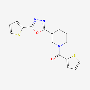 Thiophen-2-yl(3-(5-(thiophen-2-yl)-1,3,4-oxadiazol-2-yl)piperidin-1-yl)methanone